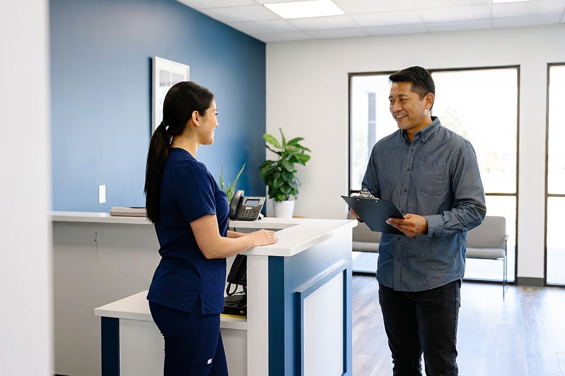 Quiropráctico en Garland, TX – recepción de Smiley Chiropractic